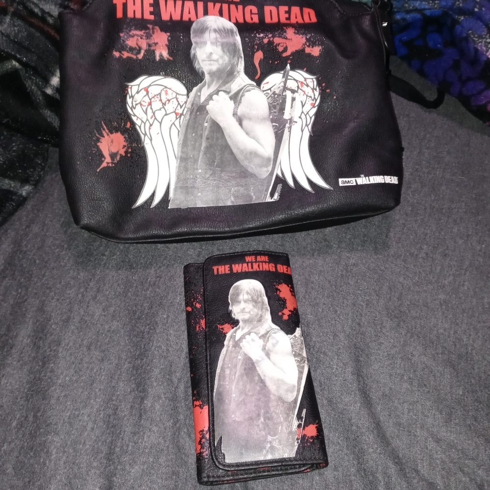 Rock Rebel The Walking Dead Daryl wings bag and wallet